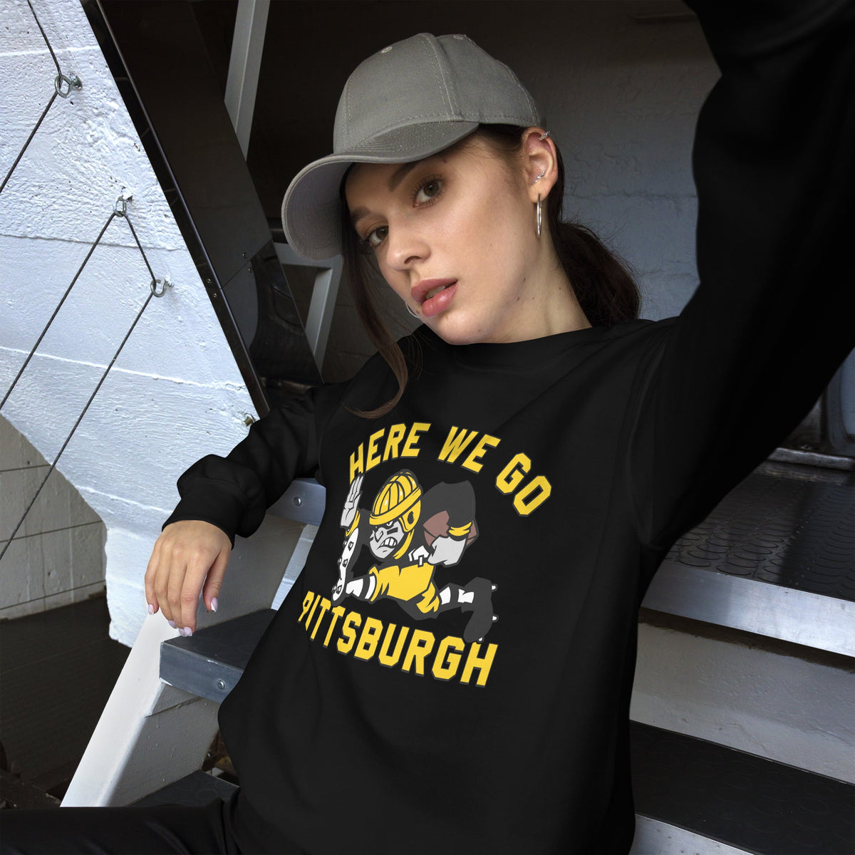 Here We Go Pittsburgh - Old School Football | Crewneck product image 2