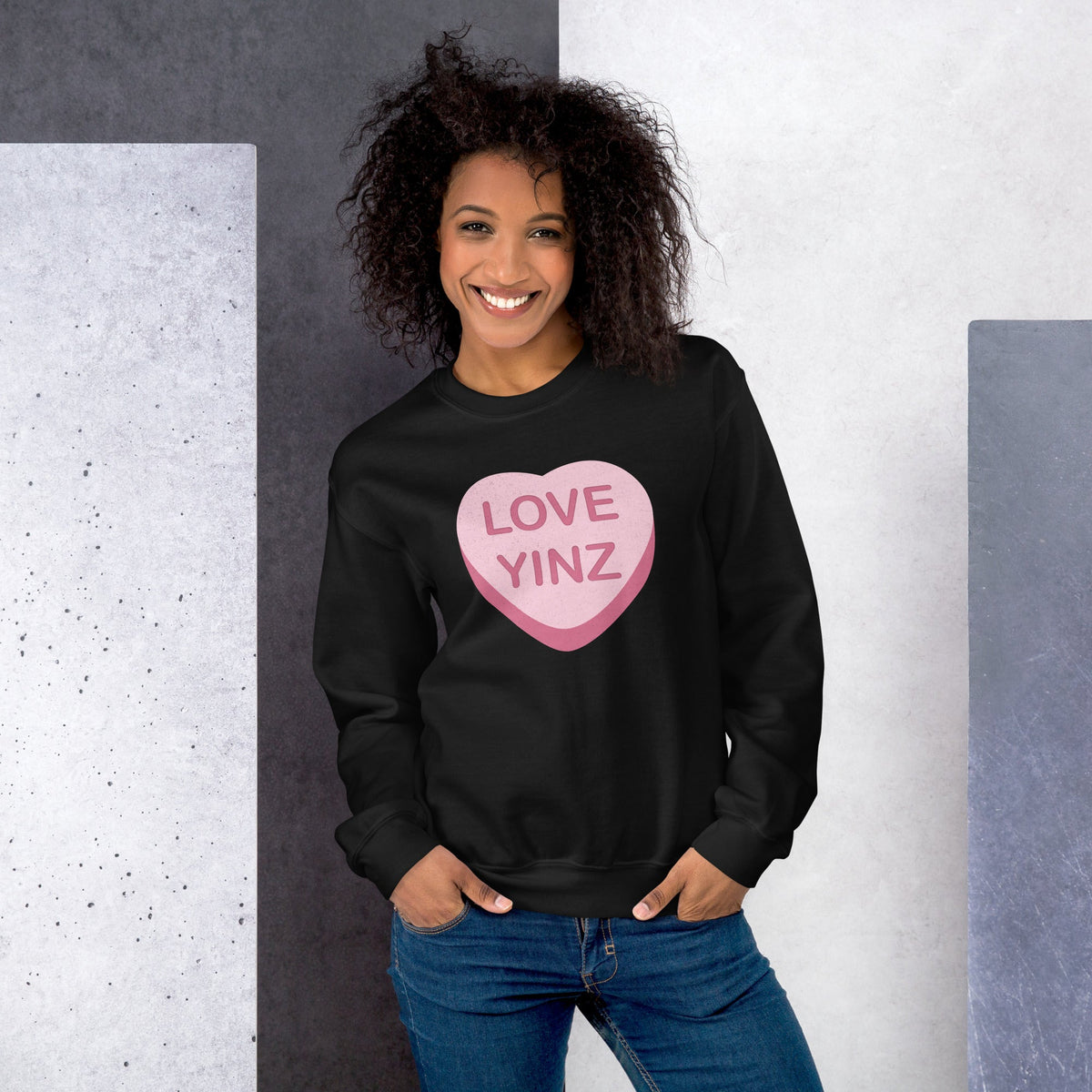 Love Yinz - Conversation Heart | Crewneck Sweatshirt product image 2