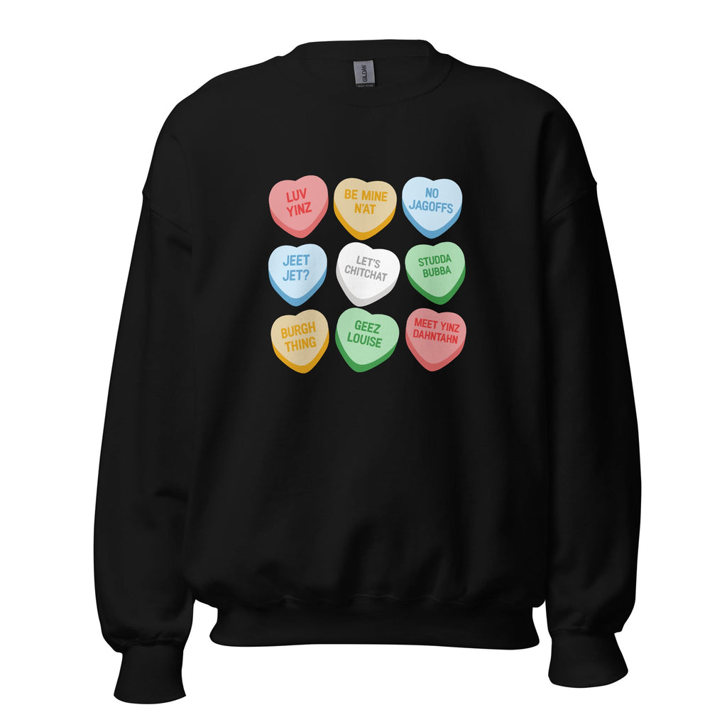 Pittsburghese Conversation Hearts | Crewneck Sweatshirt product image 3