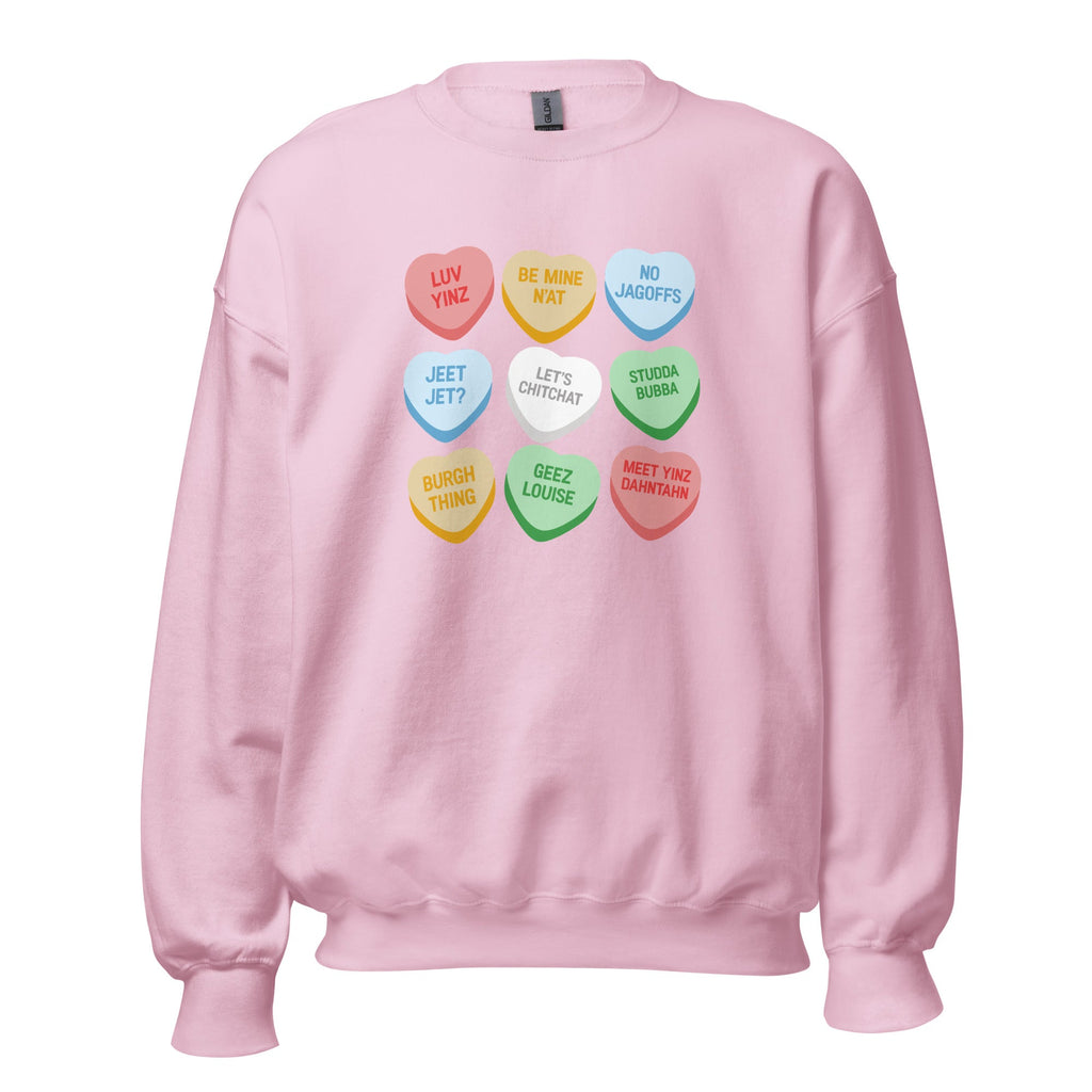 Pittsburghese Conversation Hearts | Crewneck Sweatshirt product image 6