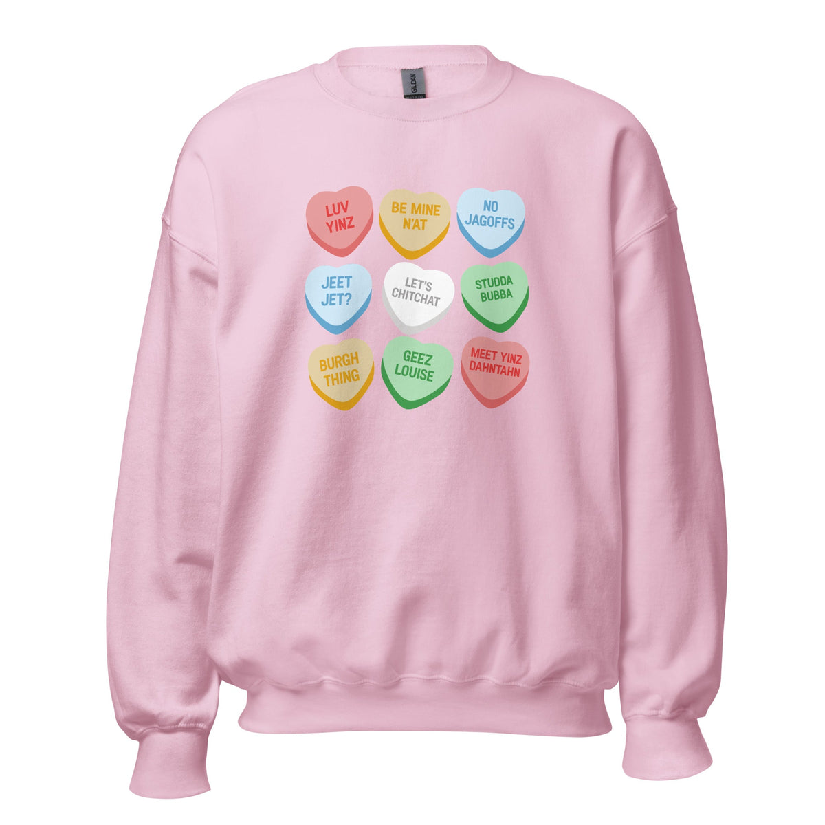 Pittsburghese Conversation Hearts | Crewneck Sweatshirt product image 6