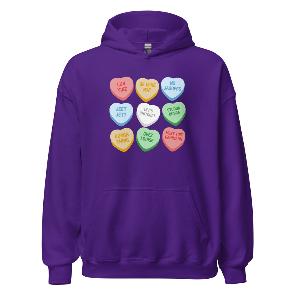 Pittsburghese Conversation Hearts | Hoodie product image 6