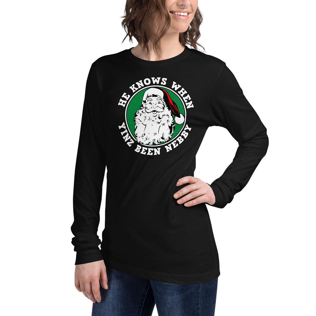 He Knows When Yinz Been Nebby | Long Sleeve Tee product image 2