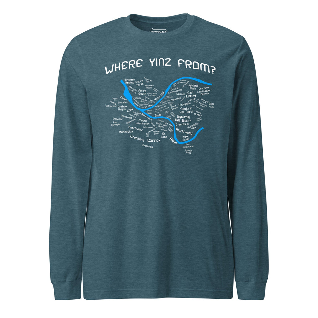 Where Yinz From? (Pittsburgh Neighborhoods) | Long Sleeve product image 1