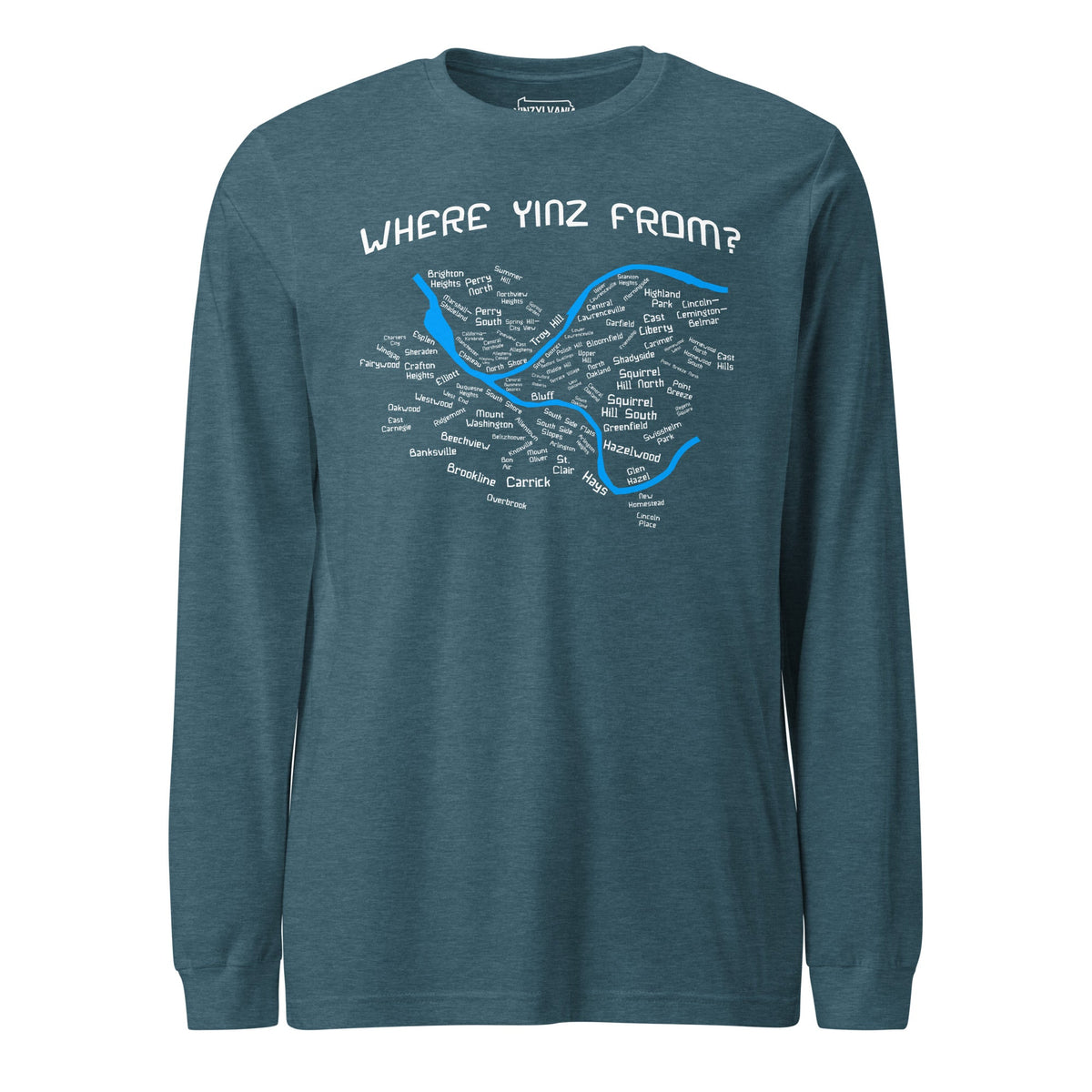 Where Yinz From? (Pittsburgh Neighborhoods) | Long Sleeve product image 1