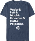 Villain Names Star Wars T-Shirt product image 1