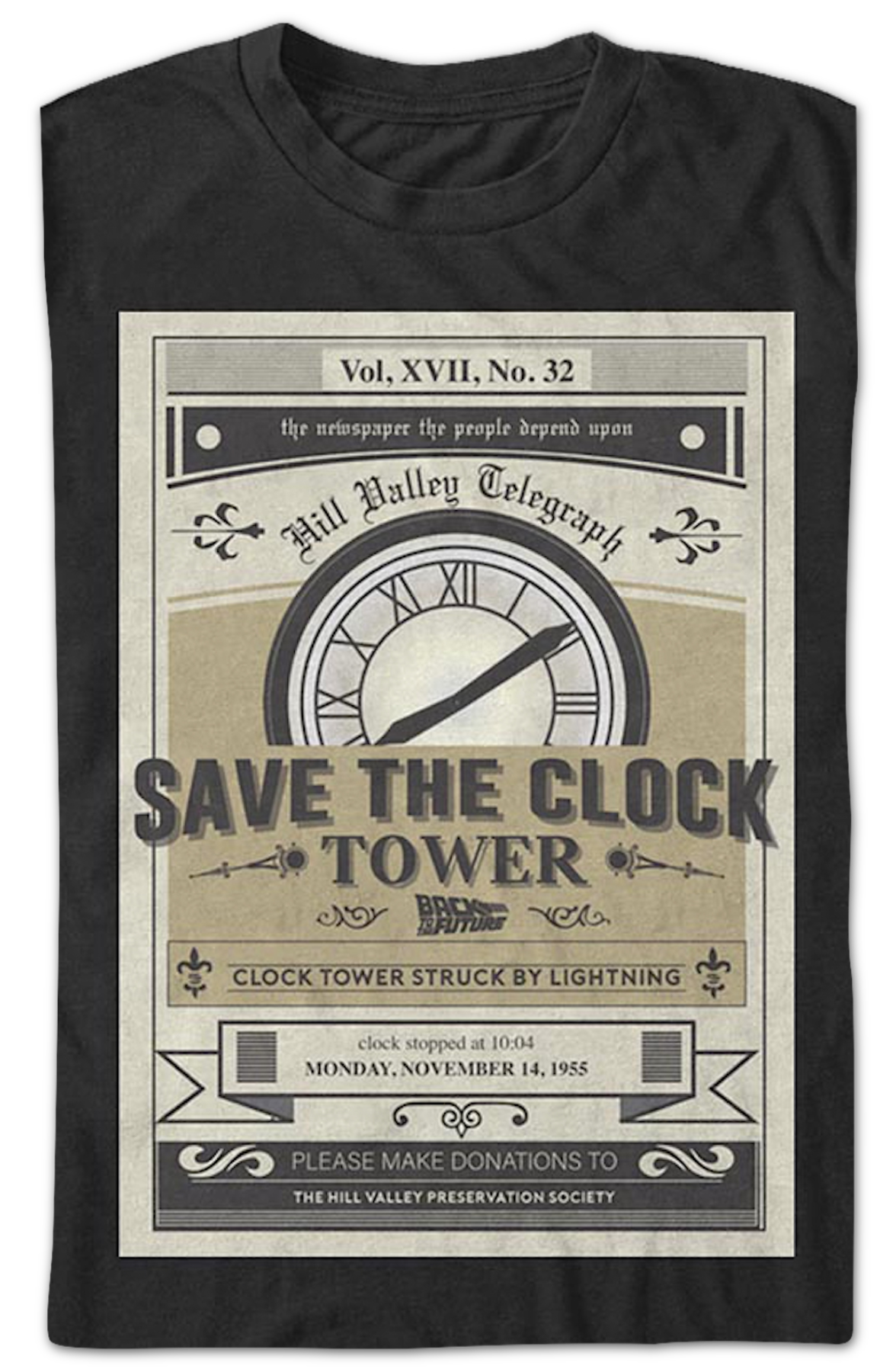 Vintage Save The Clock Tower Back To Future T-Shirt product image 2