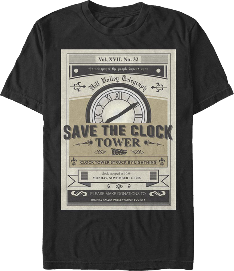 Vintage Save The Clock Tower Back To Future T-Shirt product image 1