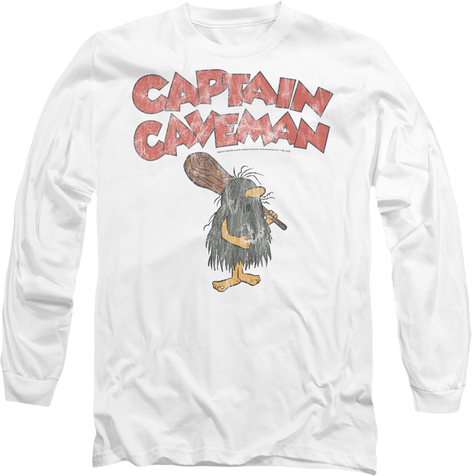 Vintage White Captain Caveman Long Sleeve Shirt product image 1