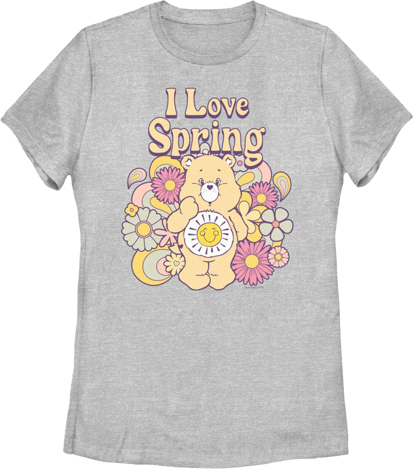 Womens I Love Spring Care Bears Shirt product image 1