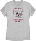 Womens On My Way To Steal Your Heart Peanuts Shirt product image 1