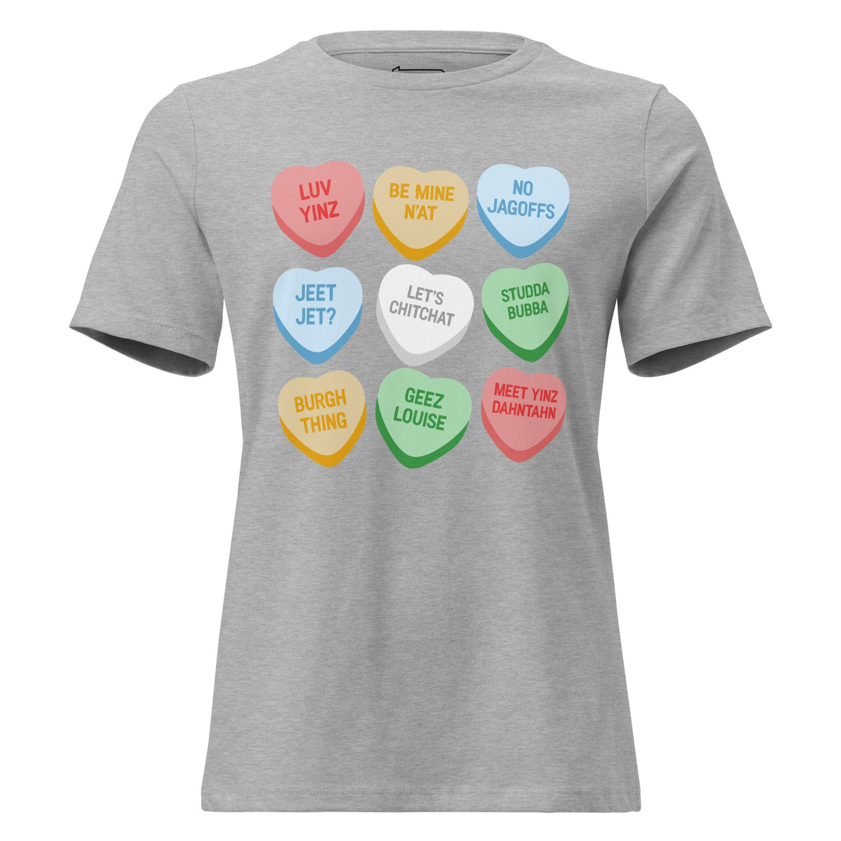 Pittsburghese Conversation Hearts | Ladies Tee product image 4