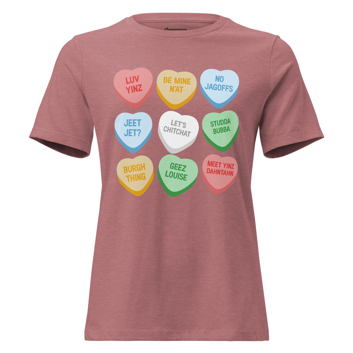 Pittsburghese Conversation Hearts | Ladies Tee product image 1
