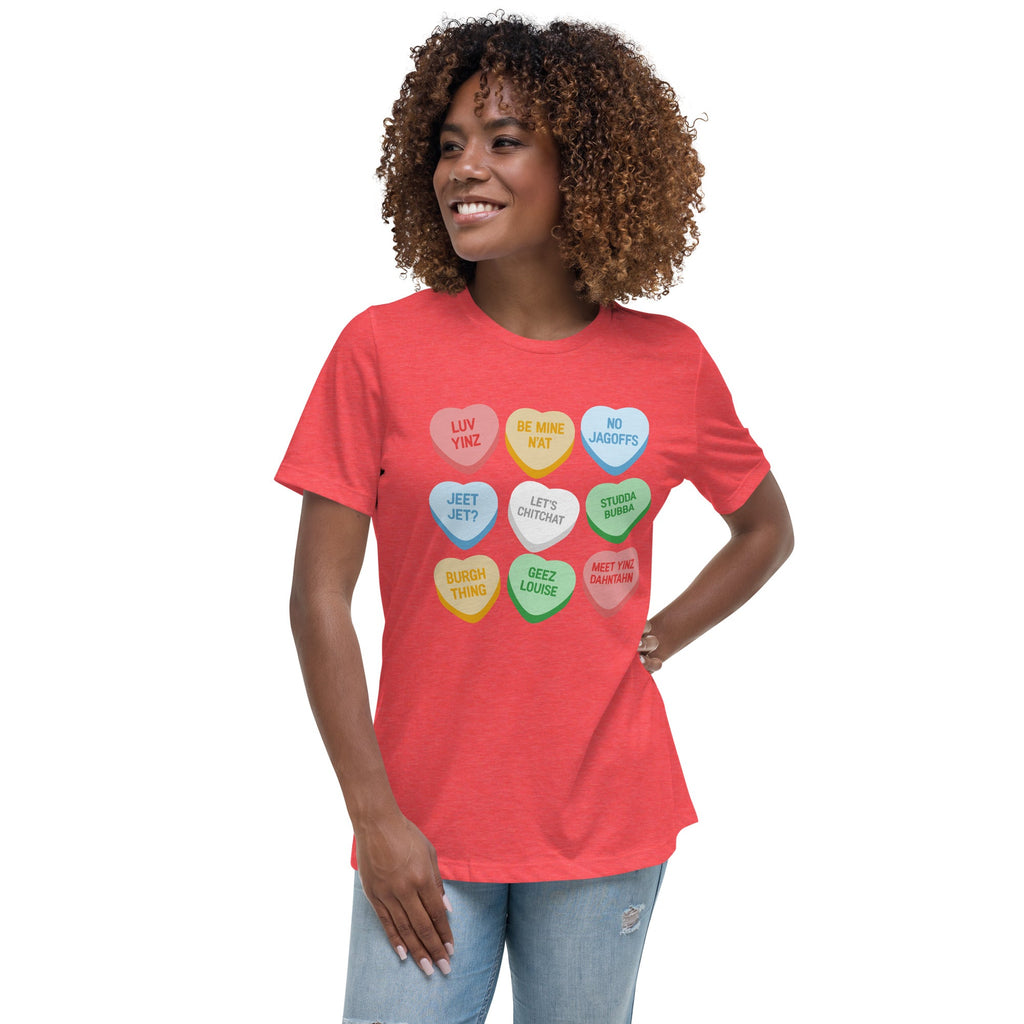 Pittsburghese Conversation Hearts | Ladies Tee product image 2