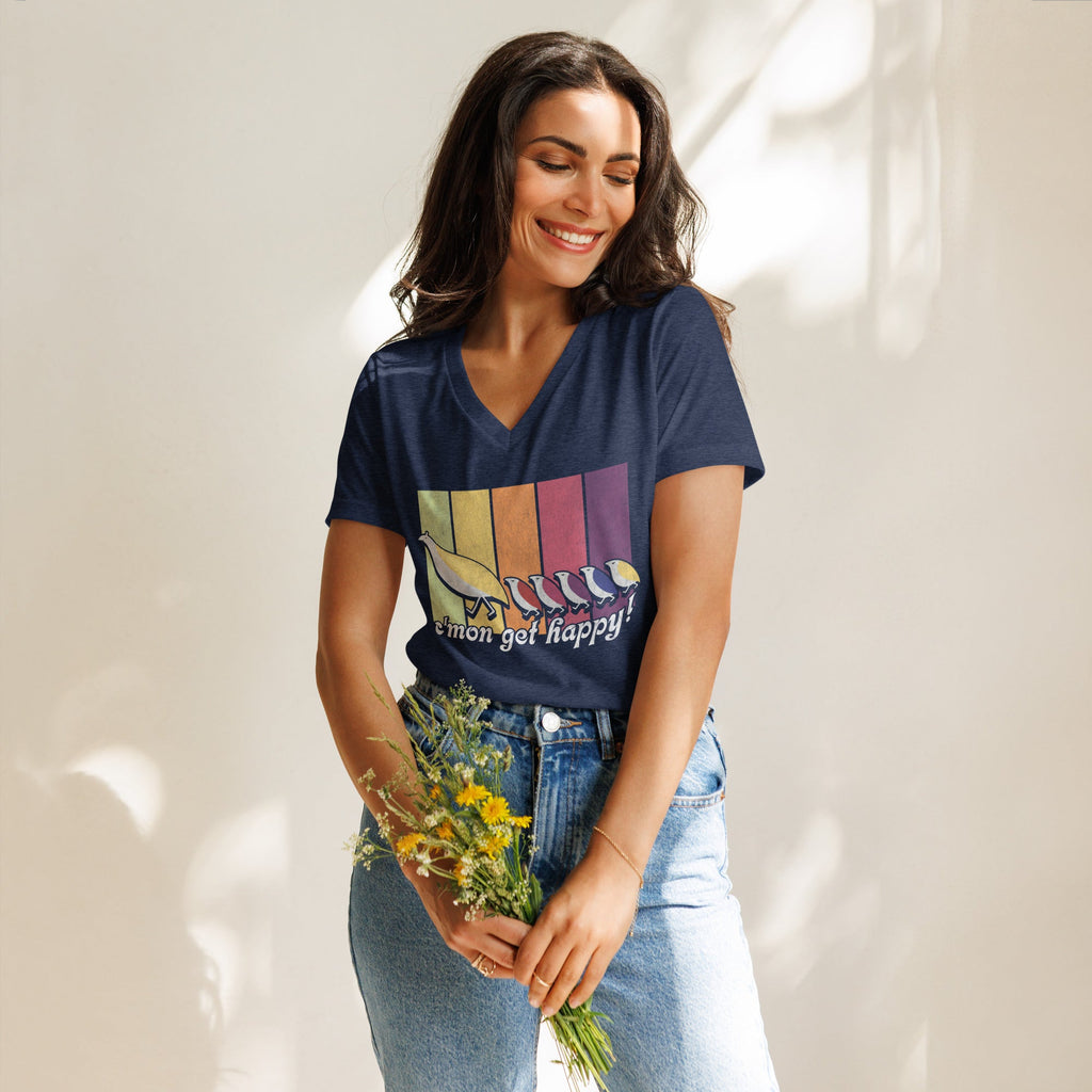 C'mon Get Happy (Partridge Family) | Ladies V-Neck
