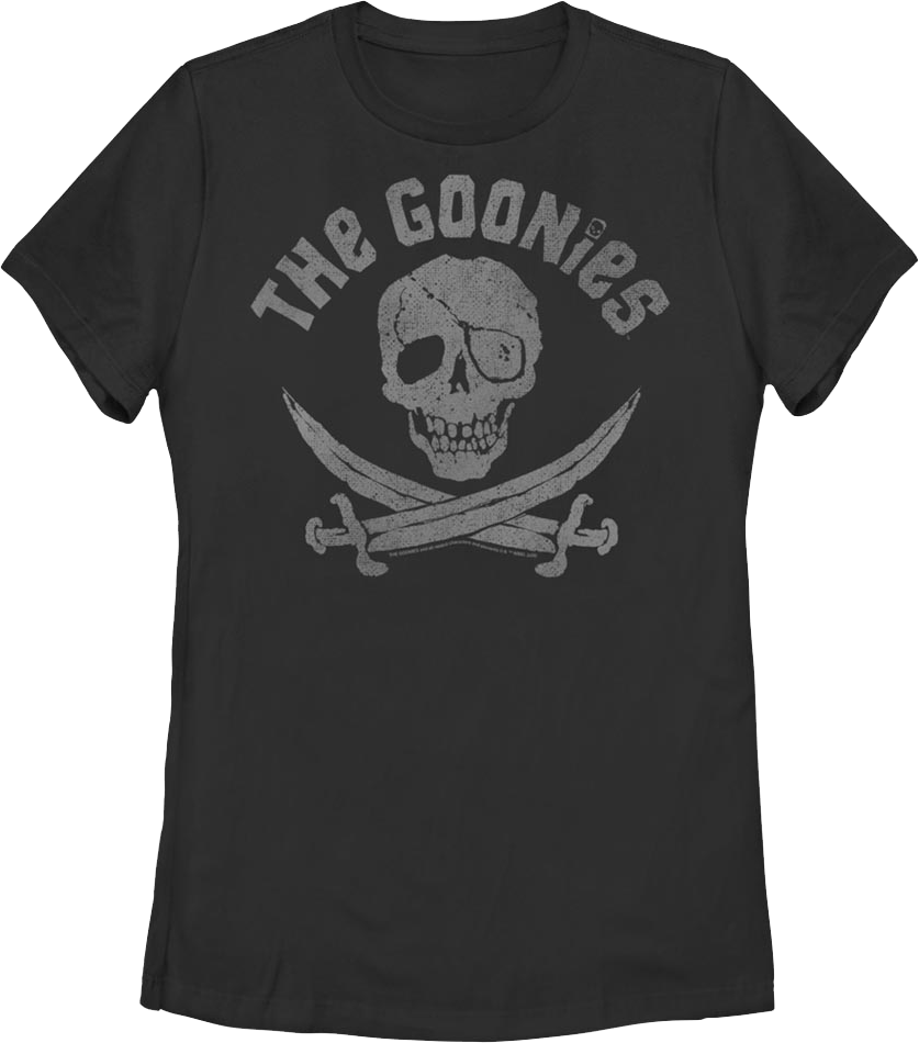 Womens Skull And Cross Swords Logo Goonies Shirt product image 1