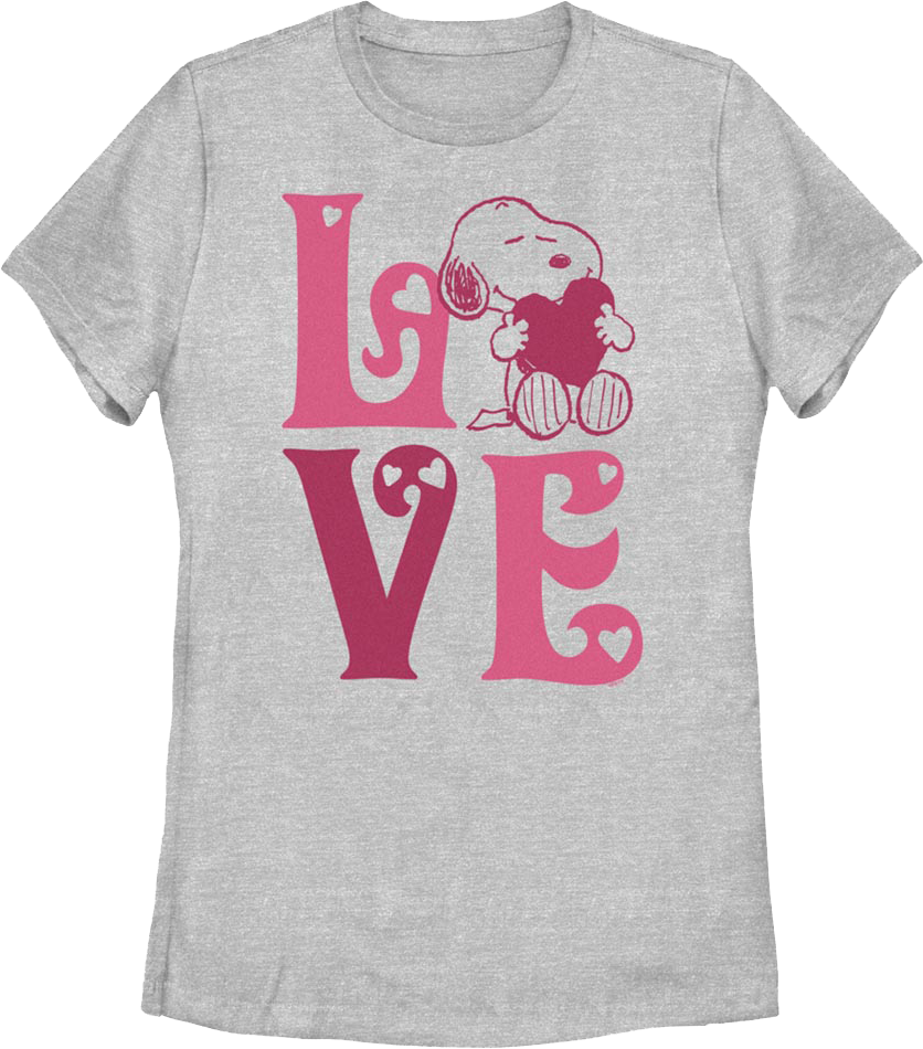 Womens Snoopy Puppy Love Peanuts Shirt product image 1