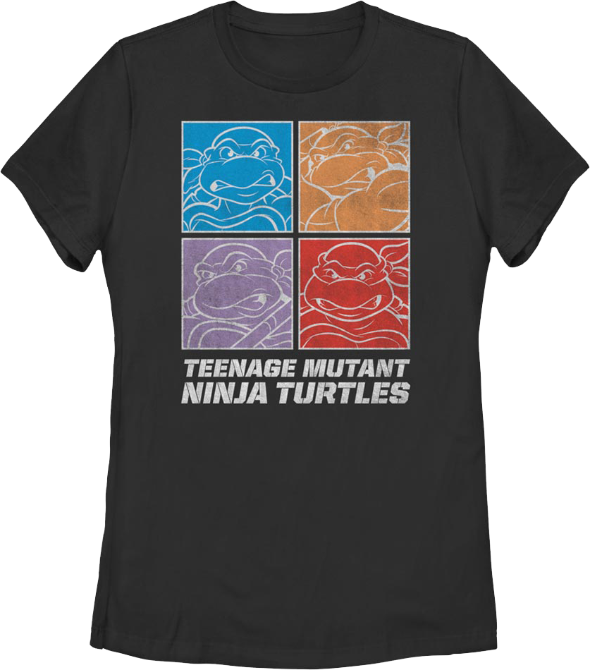 Womens Square Outlines Teenage Mutant Ninja Turtles Shirt product image 1