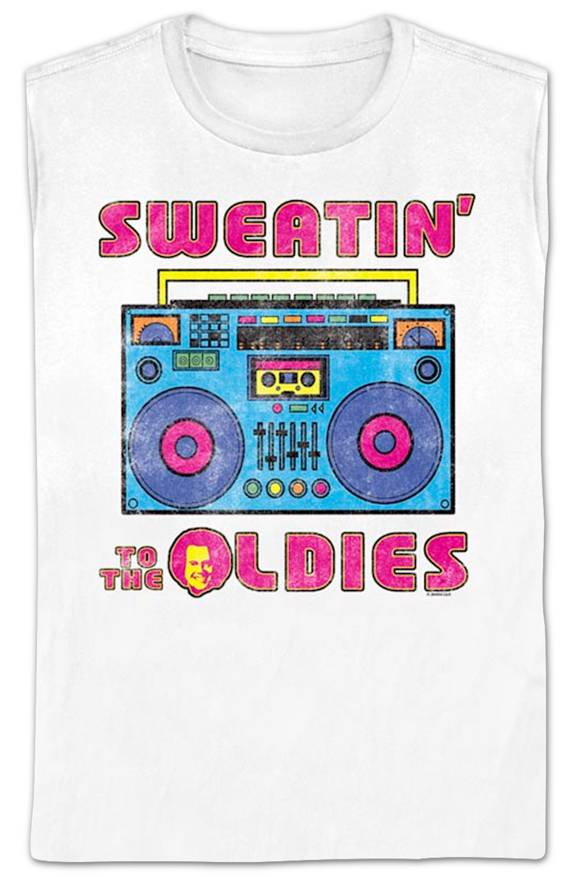 Womens Sweatin' To The Oldies Boombox Richard Simmons Shirt product image 2