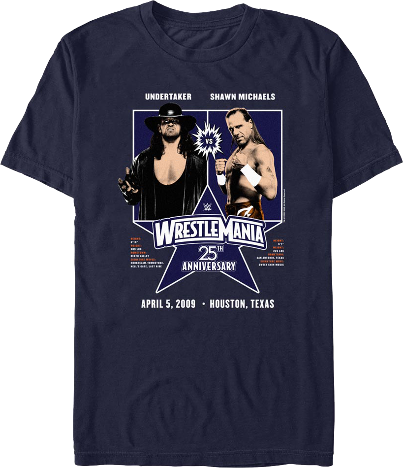 WrestleMania 25 Undertaker vs. Shawn Michaels T-Shirt product image 1