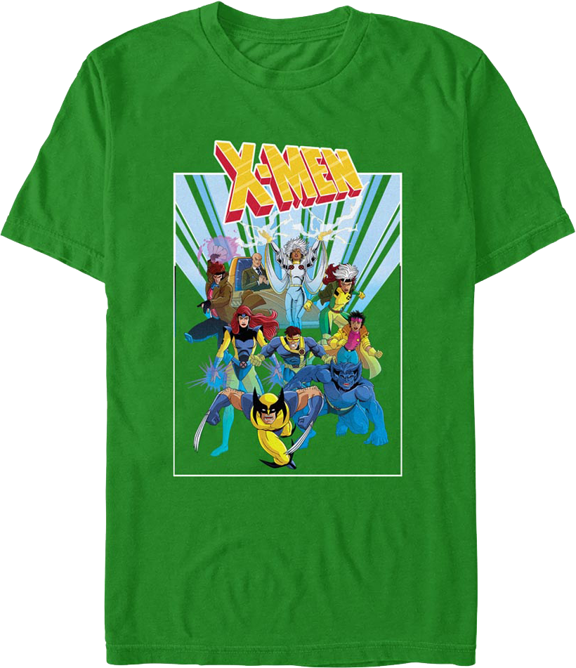 X-Men 90's Cartoon Cast Marvel Comics T-Shirt product image 1